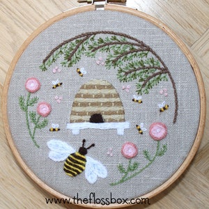 Beehive Crewel Embroidery Pattern