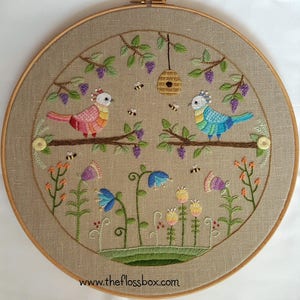 Two Birds Crewel Embroidery Pattern and Kit