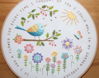 A Flower in My Garden Embroidery Pattern