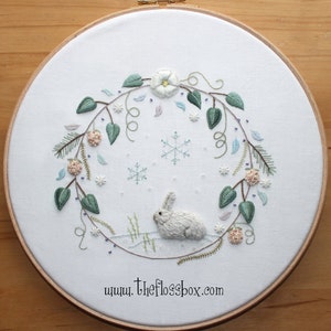 Winter Wreath Stumpwork and Surface Embroidery Pattern