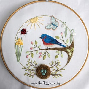 Spring Bluebird Embroidery