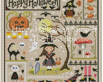 Happy Halloween Cross Stitch Sampler
