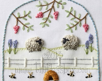 Stumpwork Sheep 3 Embroidery Pattern