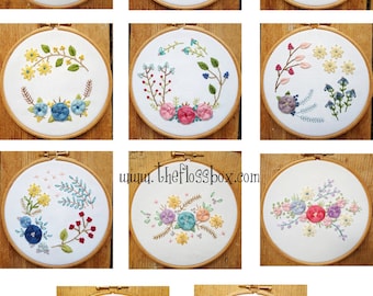 Floral Woven Wheels Embroidery Pattern Pack