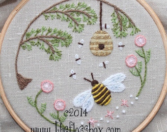 Bee's World Crewel Embroidery Pattern