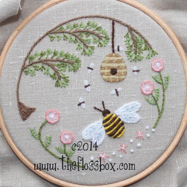 Bee's World Crewel Embroidery Pattern