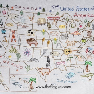 USA Map Pattern on Fabric