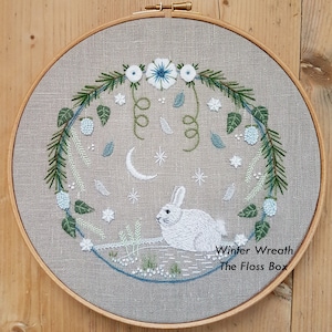 Winter Wreath Crewel Embroidery Pattern