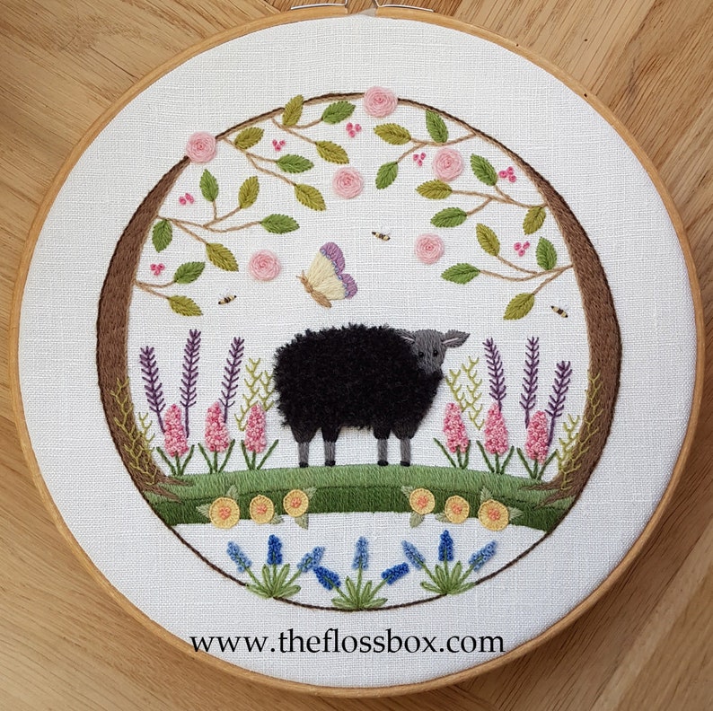 Sheep in the Garden Crewel Embroidery Kit