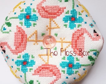 Flamingo Cross Stitch Biscornu Pattern