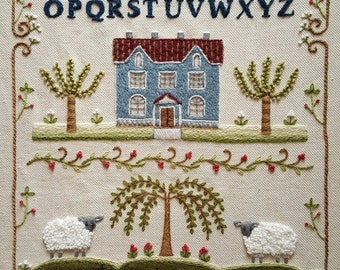 Crewel Sampler Embroidery Pattern and Kit
