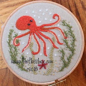 Octopus Crewel Embroidery Pattern