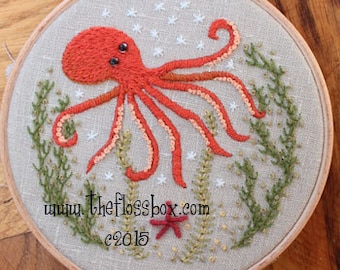 Octopus Crewel Embroidery Pattern