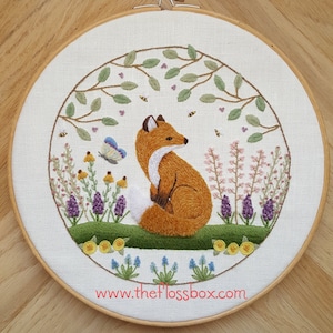 Fox in the Flowers Crewel Embroidery Kit