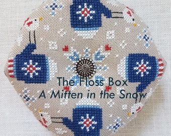 Mitten in the Snow Biscornu Cross Stitch Pattern