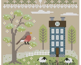 Spring on the Hill Cross Stitch