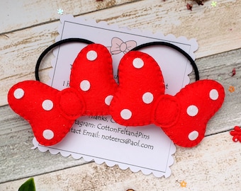 DISNEY Mickey Miniie Felt Coaster 2pcs RED From JAPAN