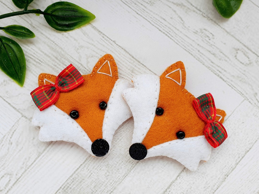 Fox Hair Clip Fox Hairties Fox Hair Clips Fox Barrette Fox Etsy