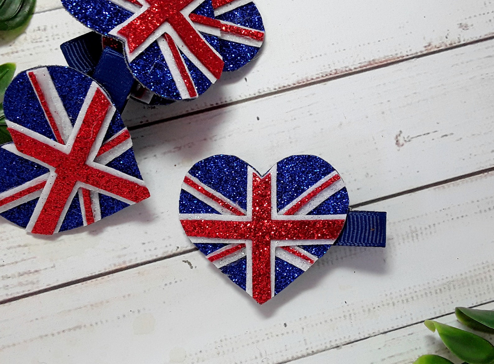 Union Jack hair clip glitter union Jack hair clip Union Jack Etsy