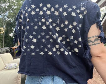 Stars Design Altered Bleach Tee