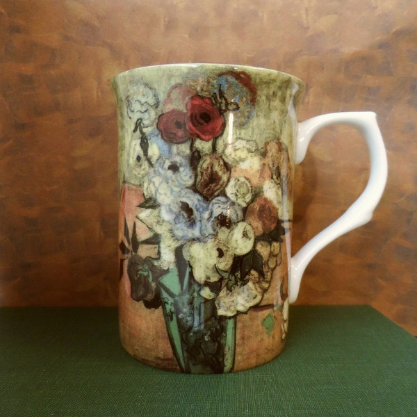 Roses & Anemones, Van Gogh, Coffee Mug, Tea Cup, 10 Oz, Gracie Bone China, Stechcol