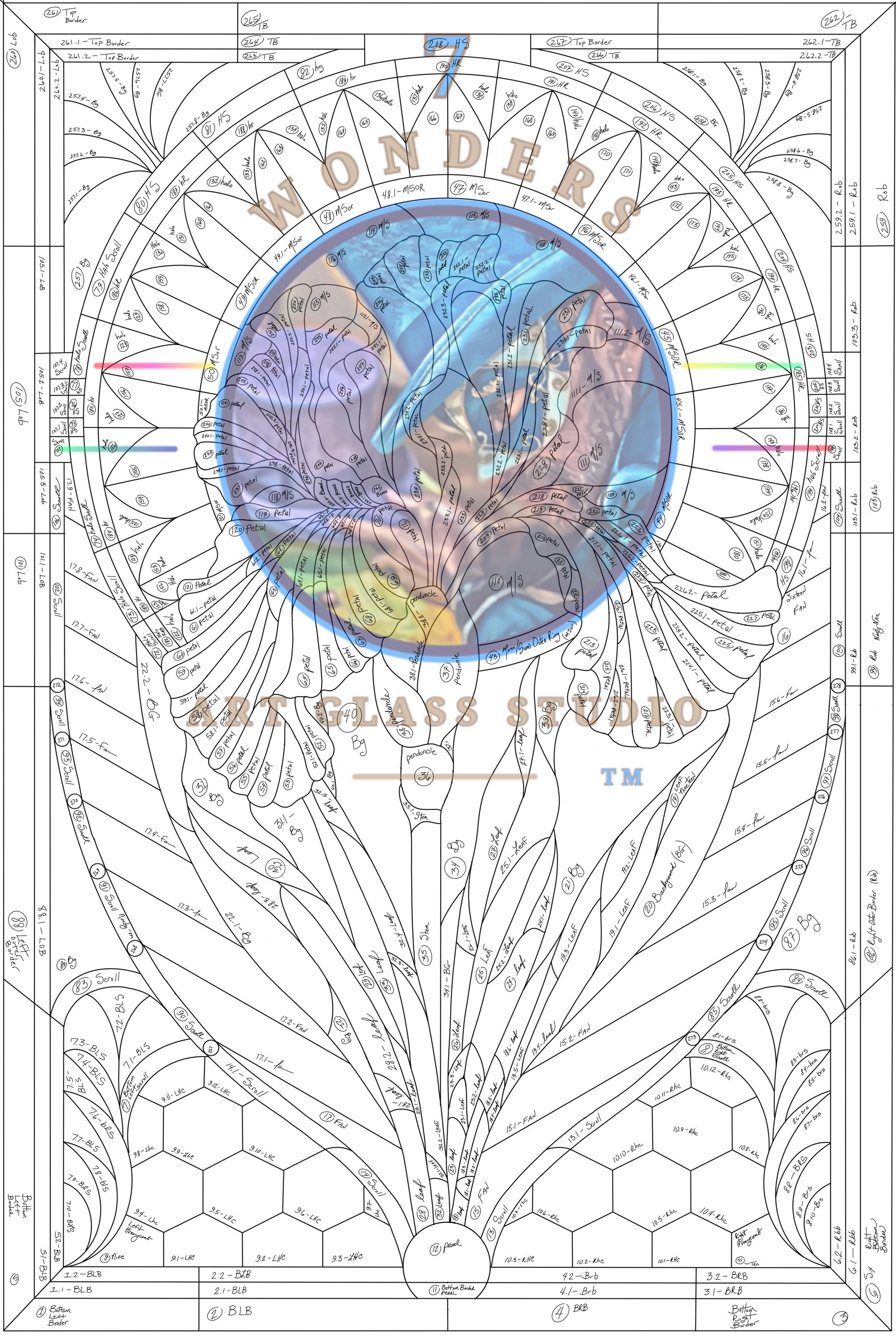 Art Deco Iris Stained Glass Pattern: Floral Window Design (digital ...