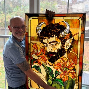 SWAGS 781 “Desert Rose” Faun/Satyr Stained Glass Pattern - Digital Download