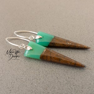 Australian Chrysoprase-Sterling Silver Contemporary Dangle Earrings