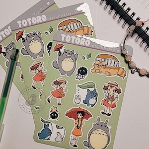 Hoja de pegatinas de Studio Ghibli de Mi vecino Totoro, Kawaii, resistente al agua, BuJo para Bullet Journal, agenda y ordenador portátil
