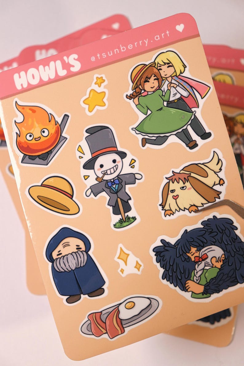 Howl's Moving Castle Ghibli Sticker Sheet, Kawaii, Water Resistant Bujo ...