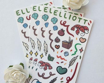 Stardew Valley SDV Elliot Deco Sheets - Journal, Decoration, Sticker Sheet, Stickers