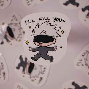 JJK Jujutsu Kaisen Gojo Skipping - Die-Cut Sticker Kawaii, Water Resistant BuJo for Bullet Journal, Planner, Scrapbook, Laptop