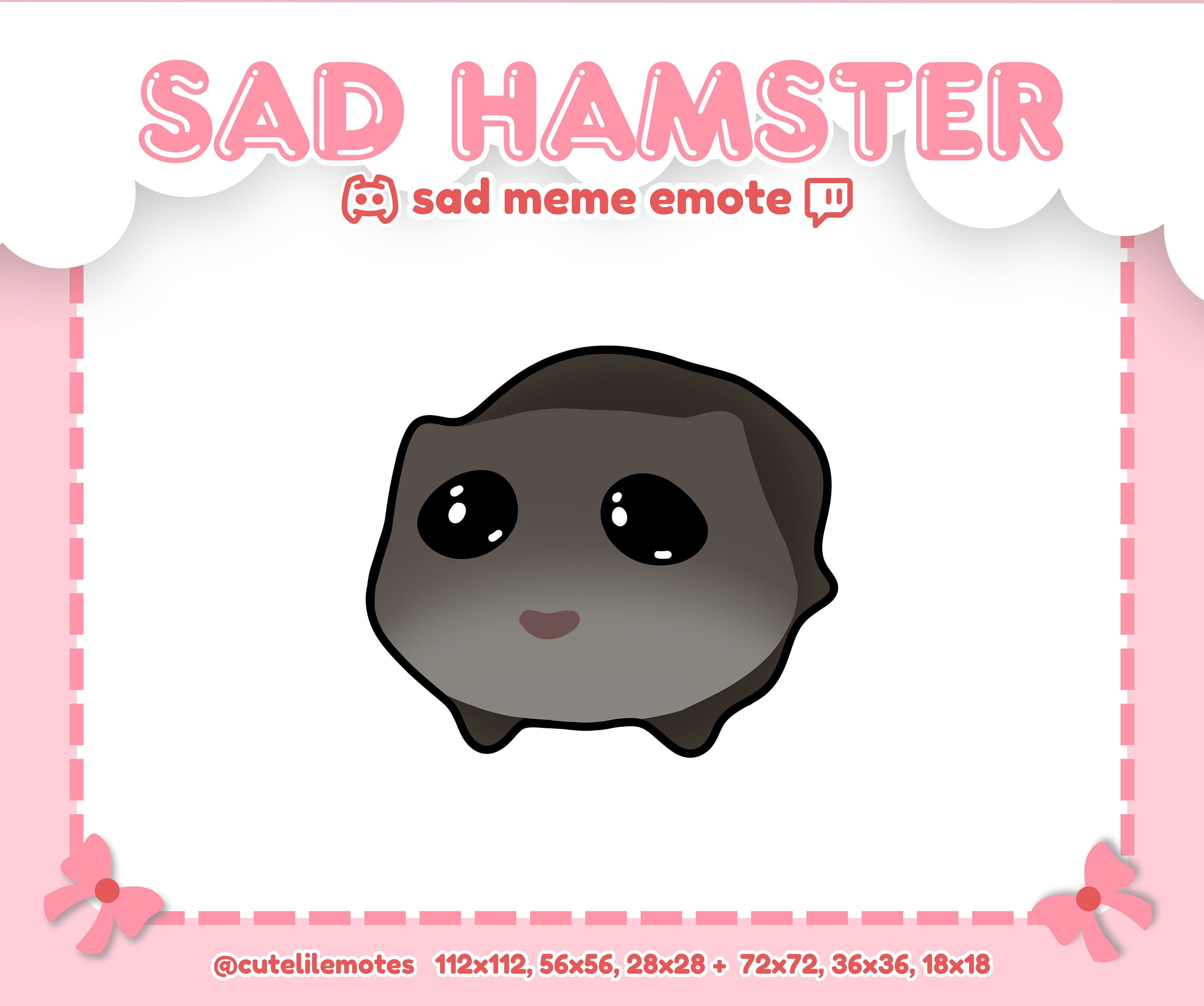 SAD HAMSTER MEME 9 Emote Bundle for Twitch Discord Youtube Stream ...