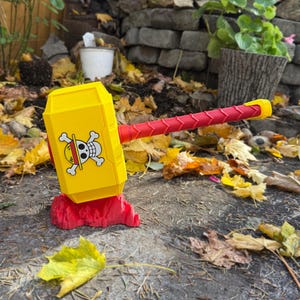 Anime Thor Hammer | Gifts for Anime fans | Stand Included | 3D Printed | Straw Hat Pirates