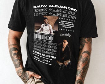 T-shirt Fan Rauw Alejandro - Tour Cosa Nuestra 2025, Coupe Regular, Plusieurs Tailles Et Couleurs, Neuf Avec étiquettes