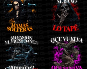 Pakiet DTF „Cool Skulls”, fajne wzory czaszek w formatach DTF, PNG, DTF, 300 DPI, 10 wzorów