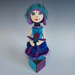 Monster Girl #2 Miniature Art Doll, Halloween Art Doll, OOAK Art Doll, Handmade Art Doll, Creepy Cute Art Doll, Little Girl Art Doll