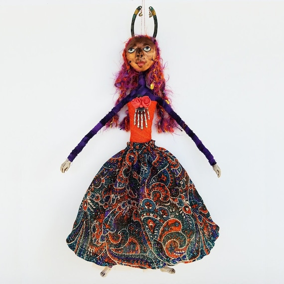 A fully sculpted OOAK ghoulish art doll — the kind of creepy-cute character that becomes a room's conversation centerpiece.