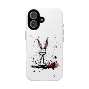 Cute Bunny Phone Case with Artistic Design, Tough Cases for Kids, Birthday Gift, Cute Phone Accessories, Unique Rabbit Case