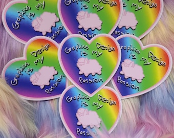 Graphics Design is my Passion Fluffle Puff 3" Sticker