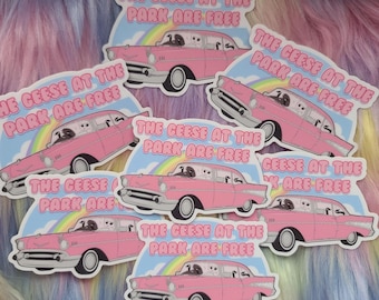 The Geese At The Park Are Free Fluffle Puff 3" Sticker