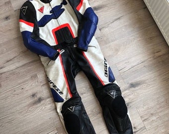 Raro Dainese Moto Racing traje de cuero chaqueta y pantalones Vintage