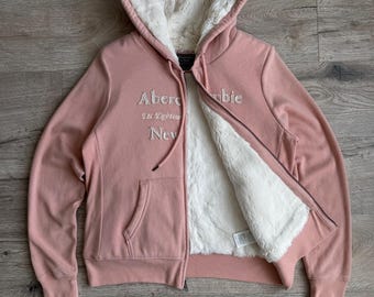 Y2K Abercrombie & Fitch Fur Zip Hoodie - Etsy