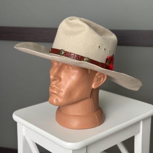 EDDY HAT Made In USA 100% Wool Cowboy Hat 90s Vintage