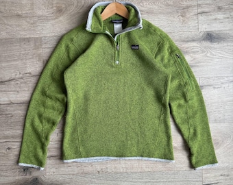 Patagonia Synchilla 1/4 Zip Green Fleece Outdoor Jacket Vintage Women's XS