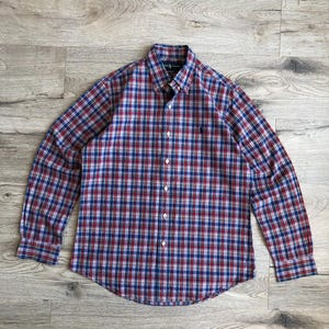 Vintage Polo Ralph Lauren Custom Fit Checkered Long Sleeve Button Up Shirt Mens