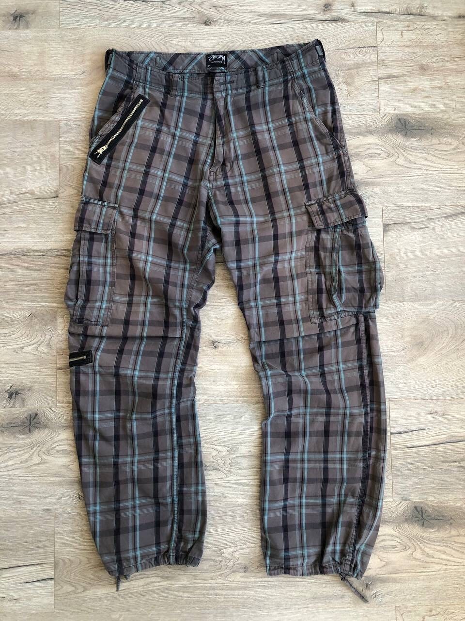 Stussy 90's Plaid Cargo Pants Vintage - Etsy