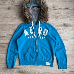 Aeropostale 00s Women's Crazy Faux Fur Zip Hoodie Vintage - Etsy