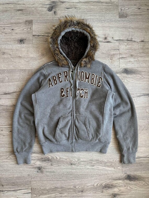 Abercrombie & Fitch 90s Faux Fur Wolf Jaw Jacket Men's