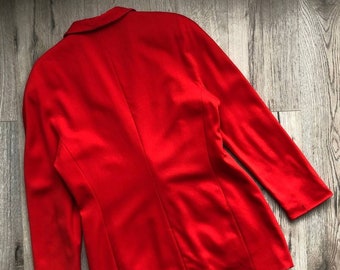 Veste Blazer Escada Margaretha Ley Rouge Feu Vintage Années 80 - Neuve Avec étiquettes Taille 36/6